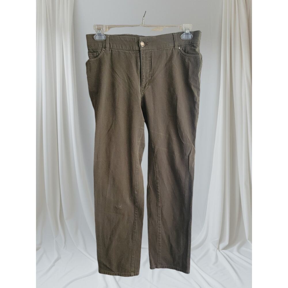 Est 1946 Jeans Size 10 Curvy Olive Green 5‎ Pockets Zipper Button Gently Worn